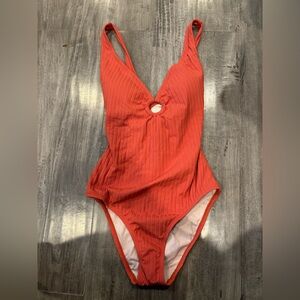 Kona Sol Vivid Coral One-Piece Swimsuit